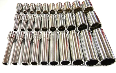 NEW Snap-on™ 30pc 1/4" Drive 3/16" - 9/16" 12-pt Shallow Semideep & Deep Socket - Image 1 of 4