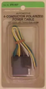 Juego de cables accesorios de CC polarizados para conductores automotrices RadioShack de 1 pie 4 - Imagen 1 de 1