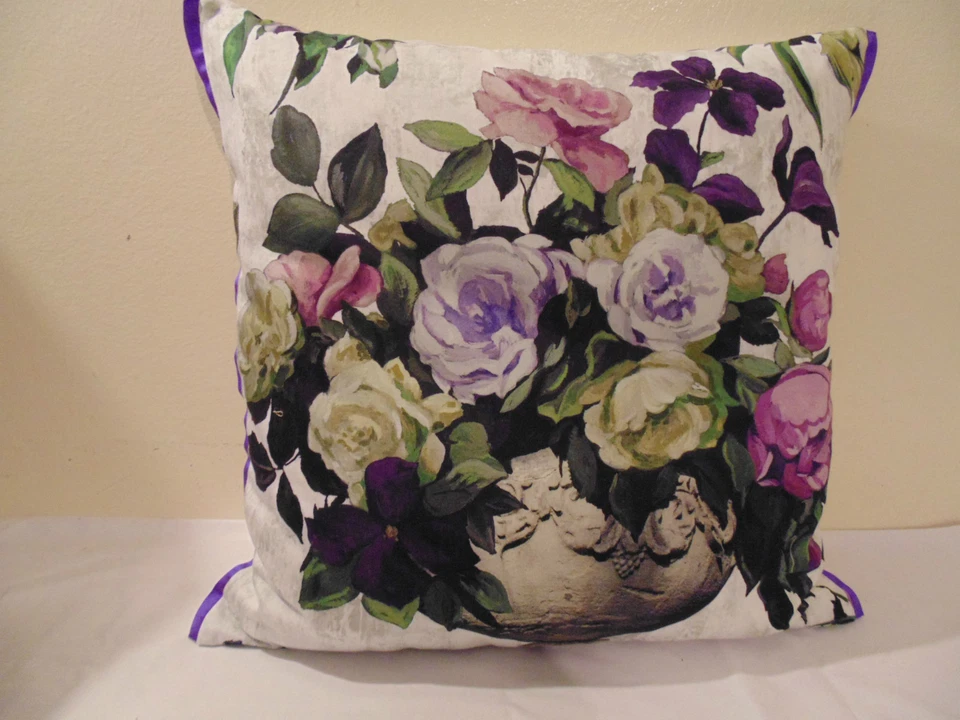 Designers Guild Fabric floral Rugosa 11 Amethyst  Fabric Cushion Cover  - Image 1 of 4