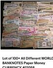 Lot of 100+ World Banknotes Paper Money Currency Unc. Free Shipping