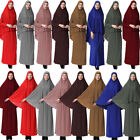 Khimar Caftan Women Muslim 2 Piece Prayer Dress Hijab Abaya Set Niqab Burqa Robe