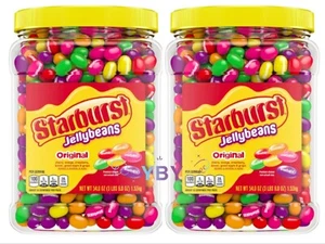 2 Packs Starburst Jelly Beans Original Chewy Candy Bulk Jar 54 oz Each Pack - Picture 1 of 9