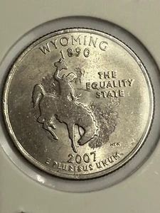 2007-P Wyoming State Quarter Error - Rotated Shadow + Big Die Chip - Picture 1 of 5