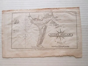 1827 BLUNT'S CHART  "ANNIS SQUAM",   7" wide by 4" tall. - Picture 1 of 2