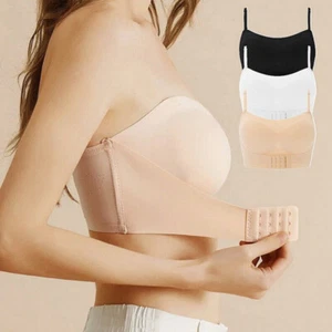 Invisible Strapless Bra Push Up Front Buckle Bra Underwear Sexy Lingerie Women's - Picture 1 of 13