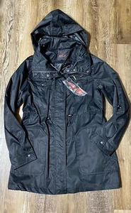 Yoki Collection Women's Anorak Jacket Size XL Black Rain Jacket Detachable Hood - Picture 1 of 3