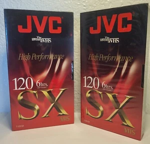 JVC SX T-120 High Performance Blank VHS Tapes 6 Hour (2-Pack) - NEW & SEALED - Picture 1 of 4