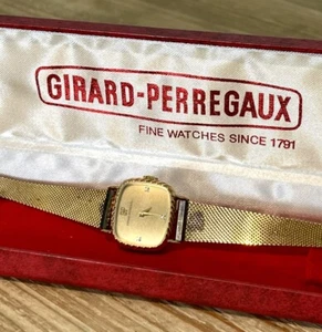 GIRARD PERREGAUX Orologio Donna Meccanico Vintage 3P Diamante Riempito Oro + SCATOLA - Foto 1 di 13