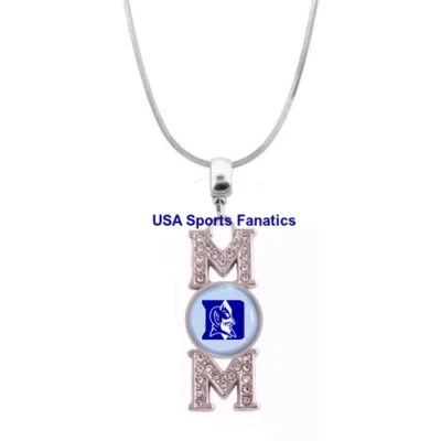 NCAA - Duke Blue Devils MOM Necklace With Rhinestones On A 925 SS Snake Chain - Image 1 of 2