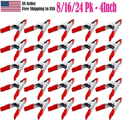 8/16/24 Pcs 4" inch Heavy Duty Metal Spring Clamps Tool Clip Jaw Opening - Image 1 of 4