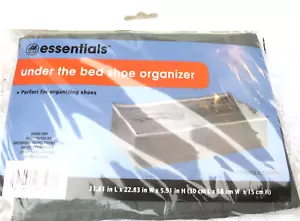 New - Essentials - Under The Bed Shoe Organizer - Gray - Picture 1 of 5