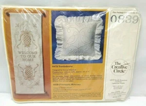 Vintage 1985 Creative Circle Pineapple Welcome Sign Hanging Wicking 0839 - Picture 1 of 3