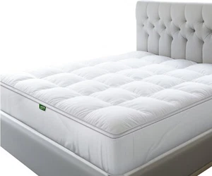Mattress-Topper Queen Pure Cotton Top - Plush Quilted Pillow Top with Down Al... - Picture 1 of 8