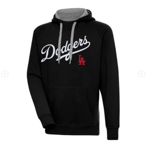 Los Angeles Dodgers Antigua Victory Black Pullover Hoodie Sweatshirt Men's 2XL - Picture 1 of 12