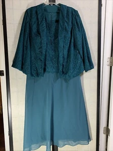 Missacc Jacket/Dress ~Size 22W, Bust 49,Waist 43, Color Peacock - Picture 1 of 10