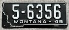 1948 Montana License Plate - Excellent Original Paint