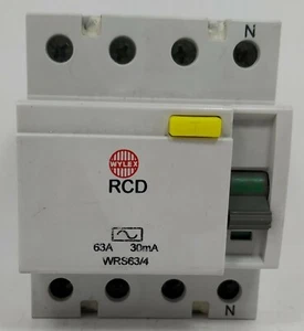Wylex 63 AMP 63A 30mA RCD vierpolig 4P RCCB WRS63/4 - Bild 1 von 3