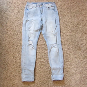 Hippie Laundry Mid Rise Skinny 30 Light Blue Denim Tattered Stretch Jeans - Picture 1 of 3