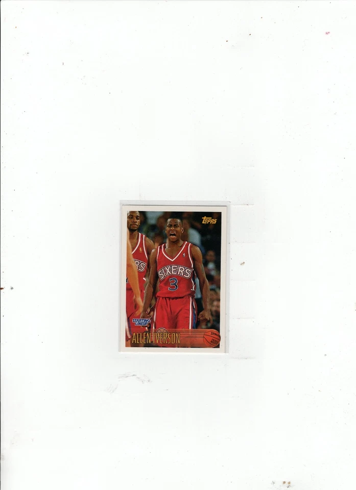 1996 Allen Iverson Topps ROOKIE Starting Lineup Card Free Shipping (A-1827) - Image 1 of 1
