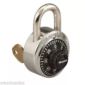 Master Lock Combination Black Padlock 1525 Lock OEM Original Master Control Key - Picture 1 of 3