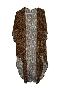 Women's Robe Lingerie Terra & Sky Animal Print Short Lounge Cover Size 14W Rayon - Picture 1 of 4