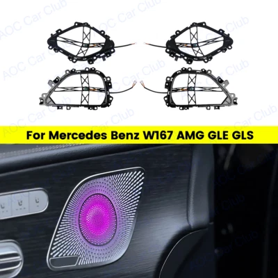 4xFit Mercedes-Benz GLS GLE W167 64Colors Door LED Ambient Light Dashboard Cover - Image 1 of 4