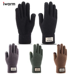 1 Pair Touch Screen Elastic Man Knitted Gloves Winter Warm Hand Warmer Mitten - Picture 1 of 59