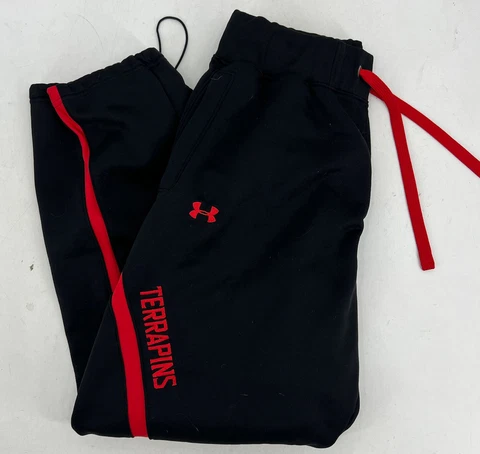 Maryland Terrapins Under Armour Sweatpants Mens Large Red Black Active Pants Cover
