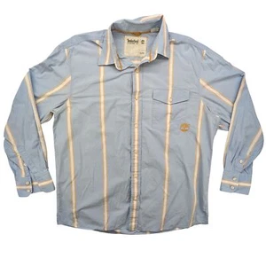 Timberland Shirt Mens XL Blue Stripe Button Down Long Sleeve Pocket Logo Casual - Picture 1 of 14