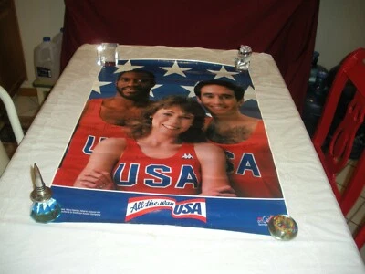 Póster de los Juegos Olímpicos All The Way U.S.A. 1984 firmado por Mary Decker Edwin Moses y   Foto 1 de 4