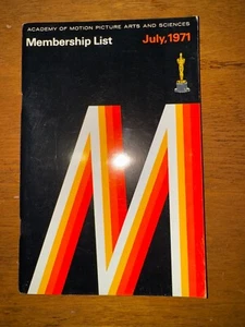 VTG Academy Of Motion Picture Arts And Sciences Membership List Hollywood 1971 - Picture 1 of 3