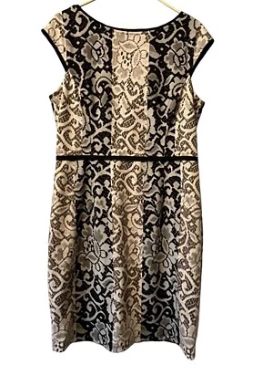 Maggy London Sleeveless Paisley Dress Size 14 Career Professional Formal Zip - Image 1 of 4