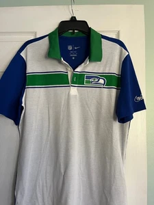 Polo de golf Seattle Seahawks 1976 retro para hombre fútbol mediano dri fit - Imagen 1 de 5