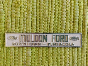 Vintage Muldon Ford Dealership NAMEPLATE Badge Dealer EMBLEM Pensacola Florida - Bild 1 von 3
