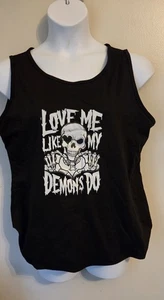 Gothic "Love Me Like My Demons Do" Tank Top Halloween Goth XXL 2X - Picture 1 of 3