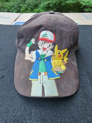 De colección Años 90 Niños Jóvenes Pokémon Sombrero Ash Ketchum Pikachu Bordado Nintendo Foto 1 de 3