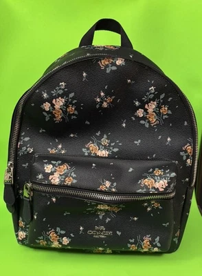 Mochila floral COACH (guante acentos de cuero curtido sobre lona recubierta) 91530 Foto 1 de 4