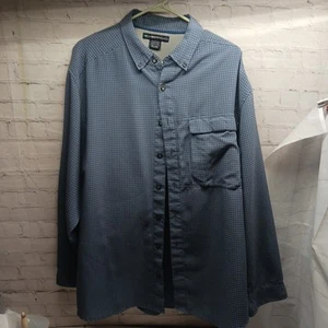 Exoffcio Vented Shirt Mens XXL Blue Check Insect Shield Long-Sleeve VGUC - Picture 1 of 12