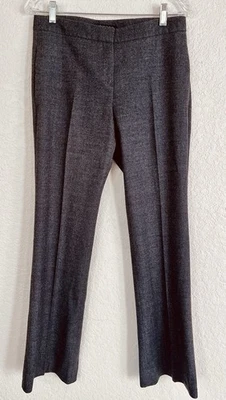 Women's Theory 6 Virgin Wool Pants Trouser Charcoal Slight Flare 32" Work Career - Image 1 of 4