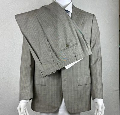 Cesare Attolini NUEVO CON ETIQUETAS 2 piezas gris tostado rayas 52IT 42US R 150’s lana nuevo con etiquetas Foto 1 de 4