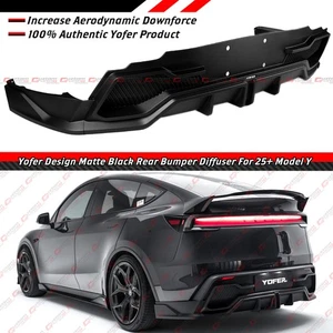 For 2025-2026 Tesla Model Y Juniper Yofer Matte Black Rear Bumper Diffuser Kit - Picture 1 of 14