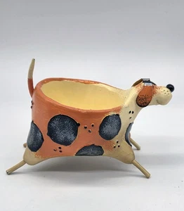 Vintage Hand Painted Whimsical Quirky Dog Planter / Trinket Dish / Bowl - Picture 1 of 13