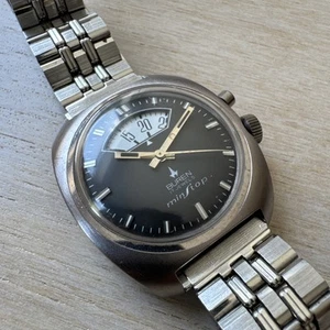 Buren Minstop Vintage Watch – “Parking Meter” Central Disc Stopwatch RARE BLACK - Picture 1 of 24