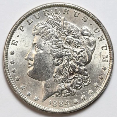 1884 $1 Morgan Silver Dollar Uncirculated - RAW - Philadelphia - Image 1 of 2
