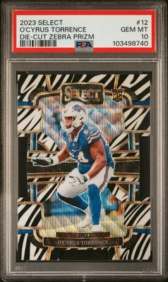 O’Cyrus Torrence 2023 Panini Select Concourse Zebra Die Cut Rookie #12 PSA 10 - Image 1 of 3