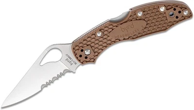 SPYDERCO Byrd Meadowlark 2 Plegable 2.9" Marrón Dentado Mango FRN BY04PSBN2 Foto 1 de 4