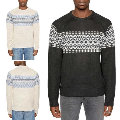 BRAVE SOUL Mens Pullover Jumper Funnel Neck Knitted Top Warm Christmas Sweaters - Image 1 of 4