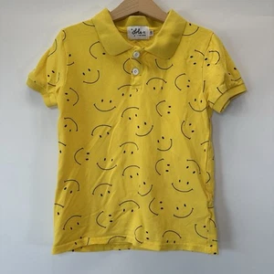 Lola and the Boys Smiley Face Yellow Polo Boys Unisex 7/8 - Picture 1 of 7