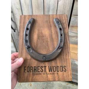 Personalized Rustic Horseshoe Wall Hanger - Picture 1 of 7