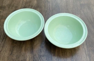 2 Vintage Prolon Ware MCM melamine Dessert Bowls 5-1/2" Mint Green jadeite - Picture 1 of 8